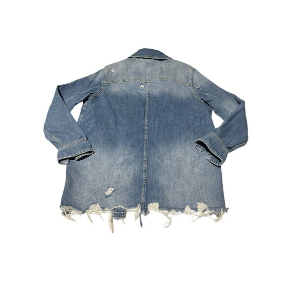 Revolve Free People Small Moonchild Distressed Oversized Denim Shacket Jacket L5 - Picture 9 of 10